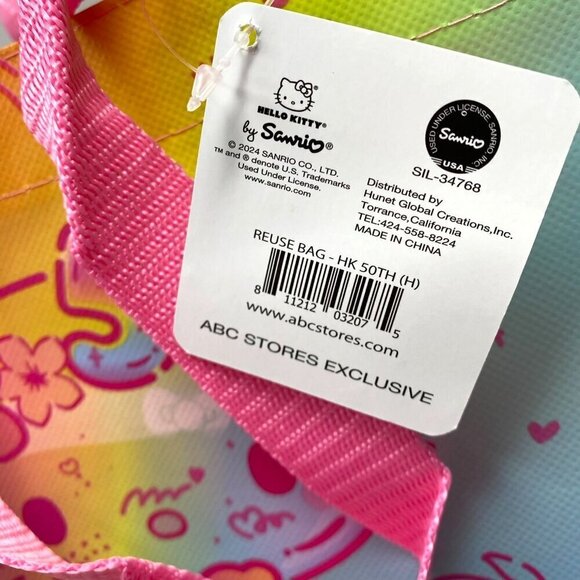 Hello Kitty 50th Anniversary Reusable Tote Bag Hawaii ABC Store Limited Edition - Picture 6 of 6